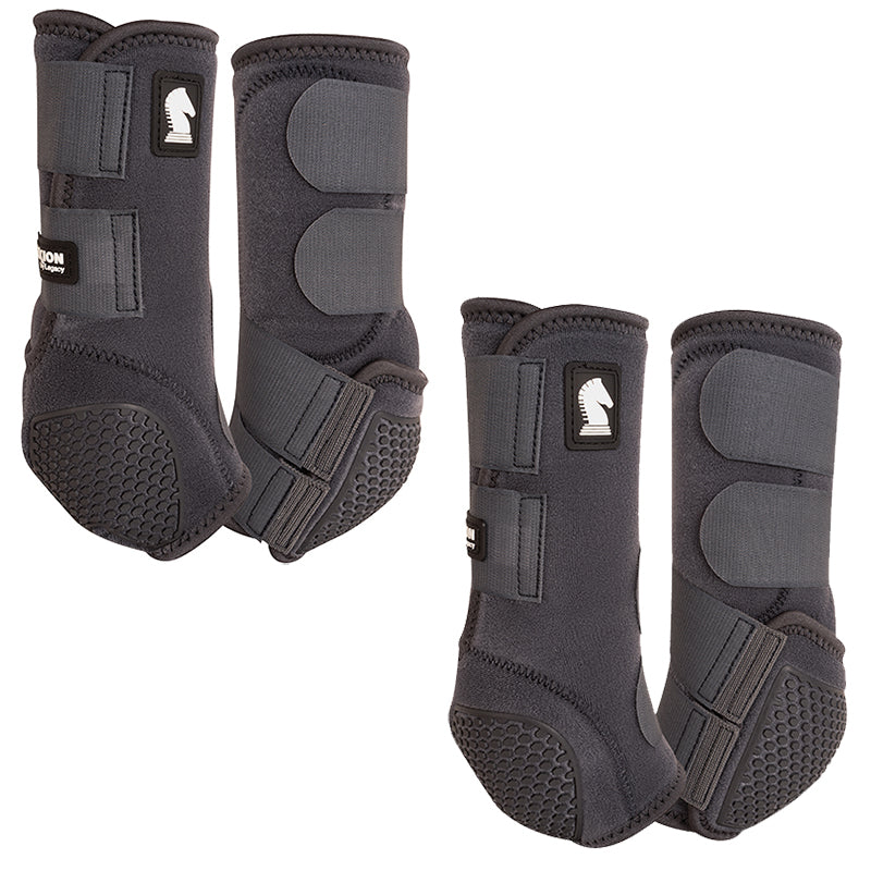 Classic Equine Flexion by Legacy Front and Hind Boots Combo Pack-Charcoal