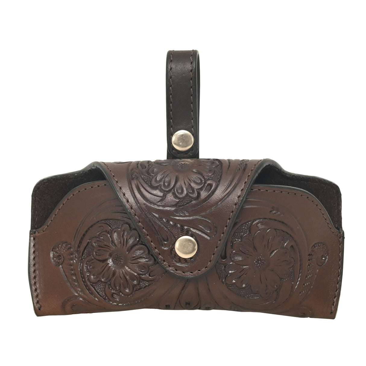 Rafter T Ranch Co. Tooled Sunglasses Case- Dark Cherry