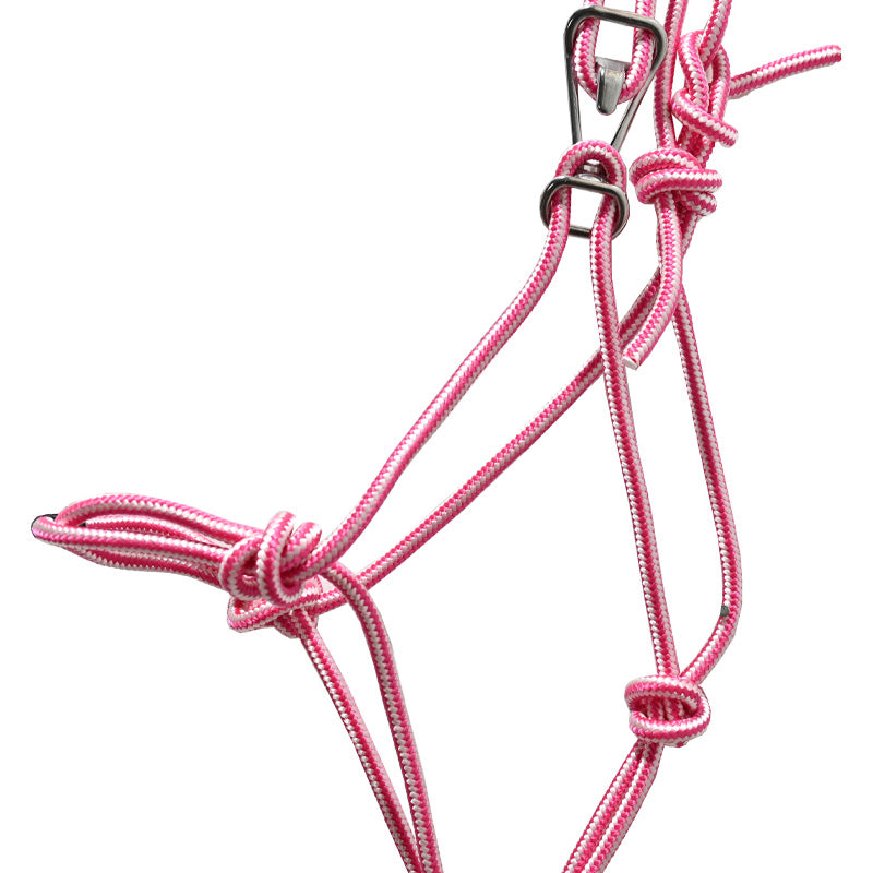 Professional's Choice Easy On Rope Halter with Lead Rope- Pink