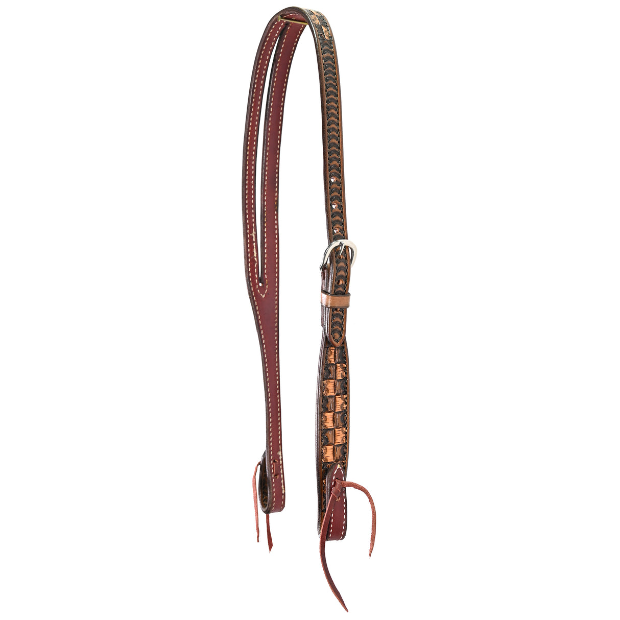 Scott Thomas Saddlery Vintage Checkerboard Split Ear Headstall