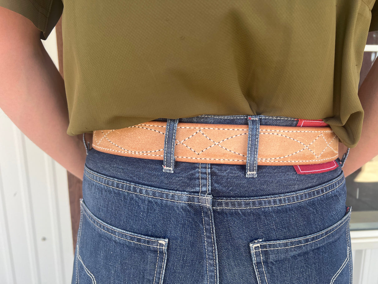 Coolhorse Leather 1 1/2" Gunslinger Roughout Belt- Pre-Made, Handmade in Amarillo, TX