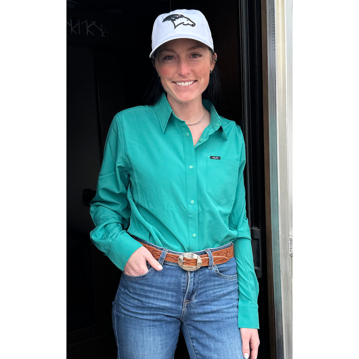 San Jac Women's Long Sleeve Performance Shirt - Teal