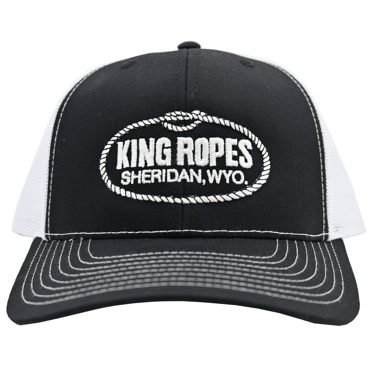 King Ropes Black and White Mesh Snapback Cap