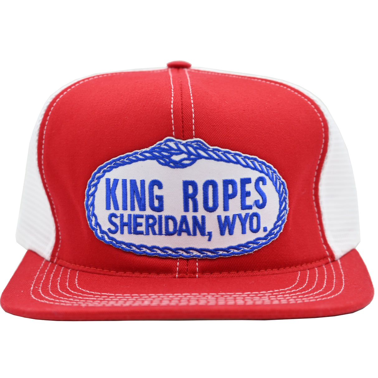 King Ropes Red and White Mesh Trucker Cap