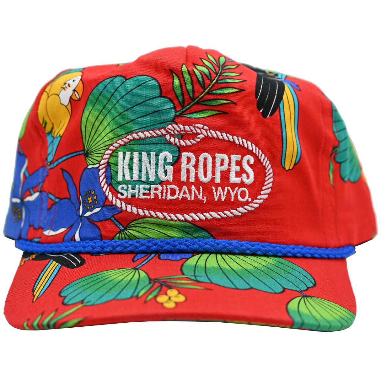King Ropes Red Tropical Print Golf Cap