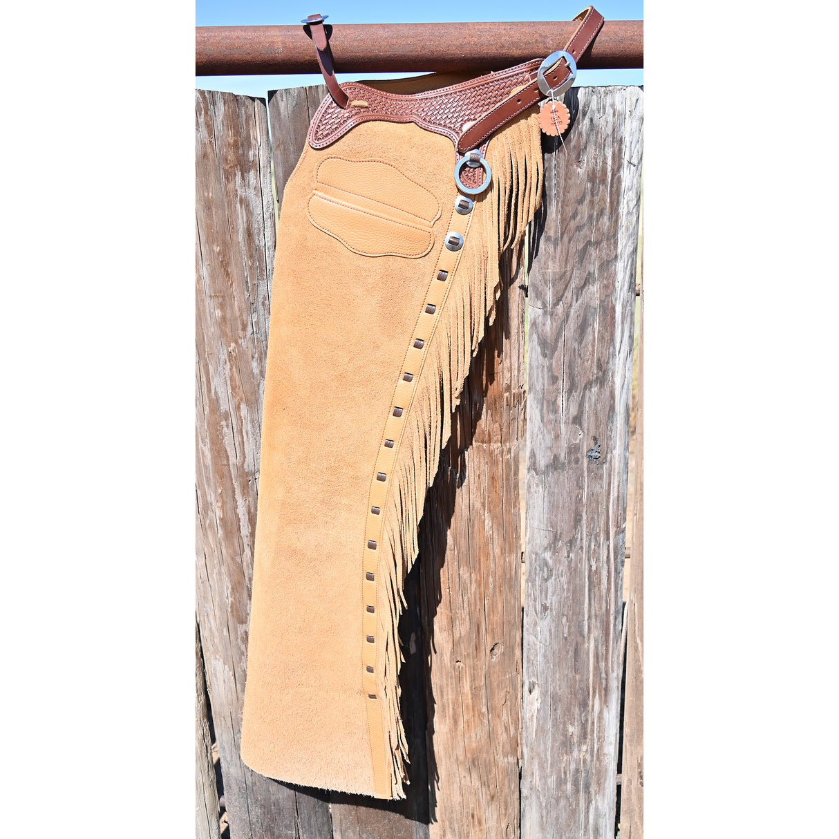 K Bar J Leather Co. Unisex Roughout Barley Versatility Chaps
