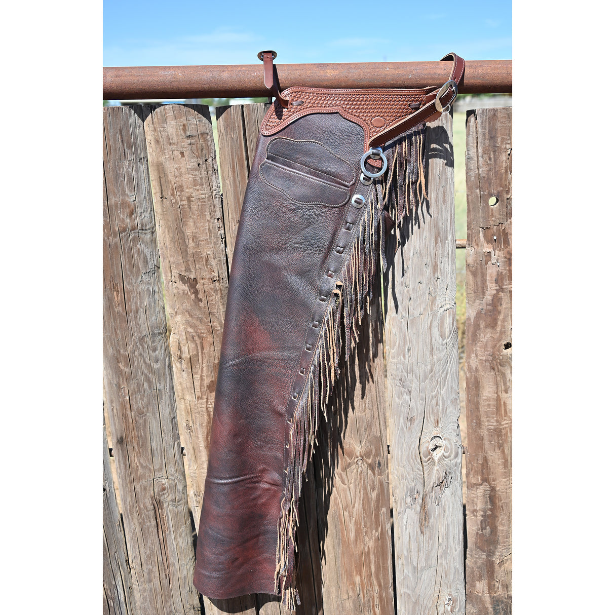 K Bar J Leather Co. Unisex Dark Brown Smoothout Versatility Chaps