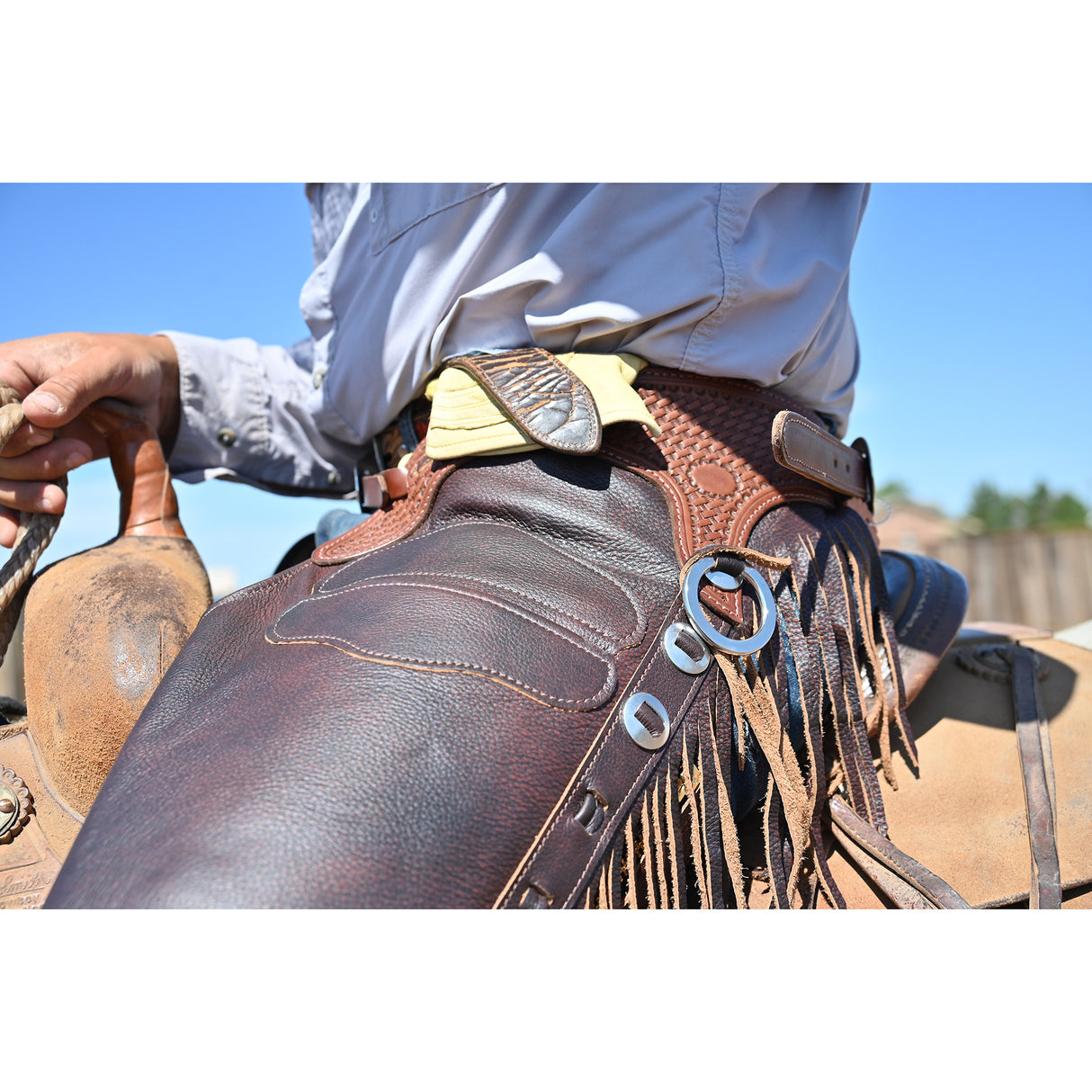 K Bar J Leather Co. Unisex Dark Brown Smoothout Versatility Chaps