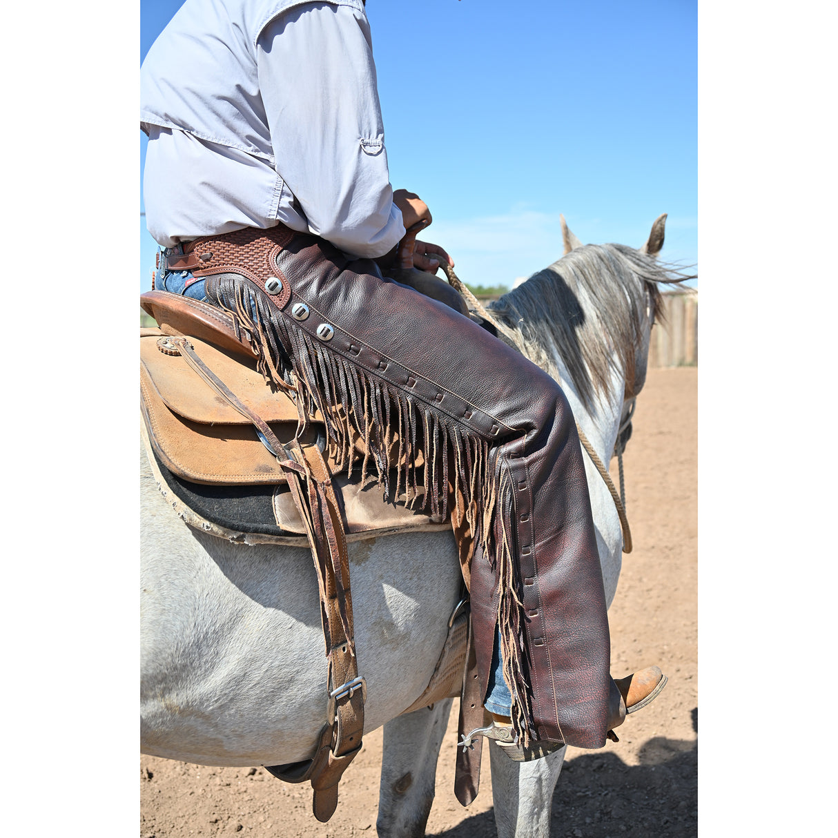 K Bar J Leather Co. Unisex Dark Brown Smoothout Versatility Chaps