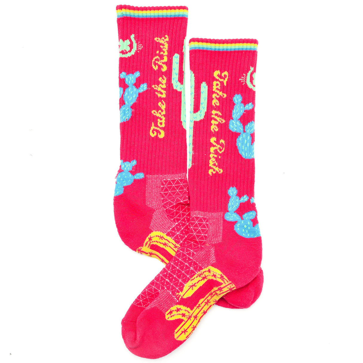 Lucky Chuck Take the Risk Hot Pink Western Performance Socks