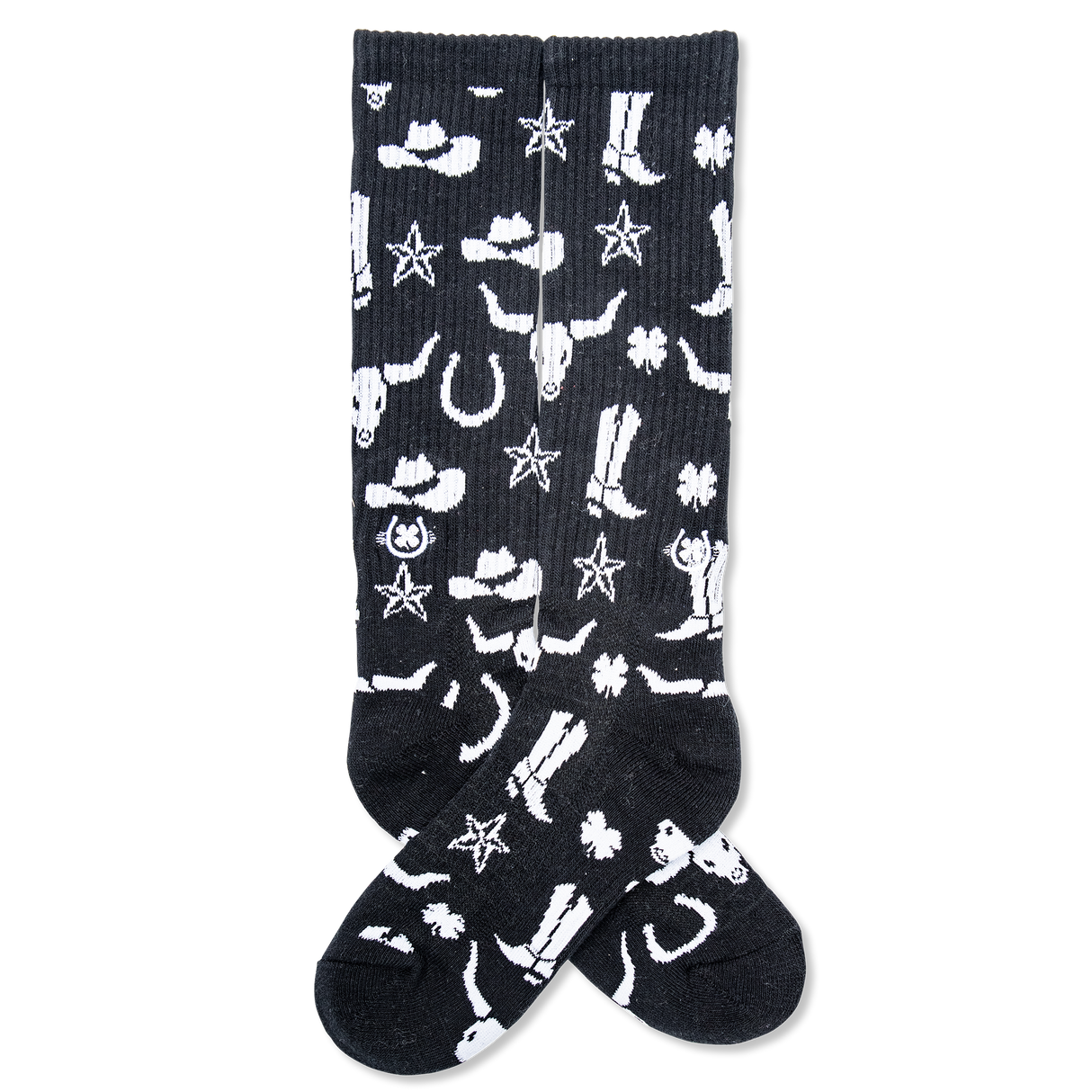 Lucky Chuck Get Western Black Western Performance Socks