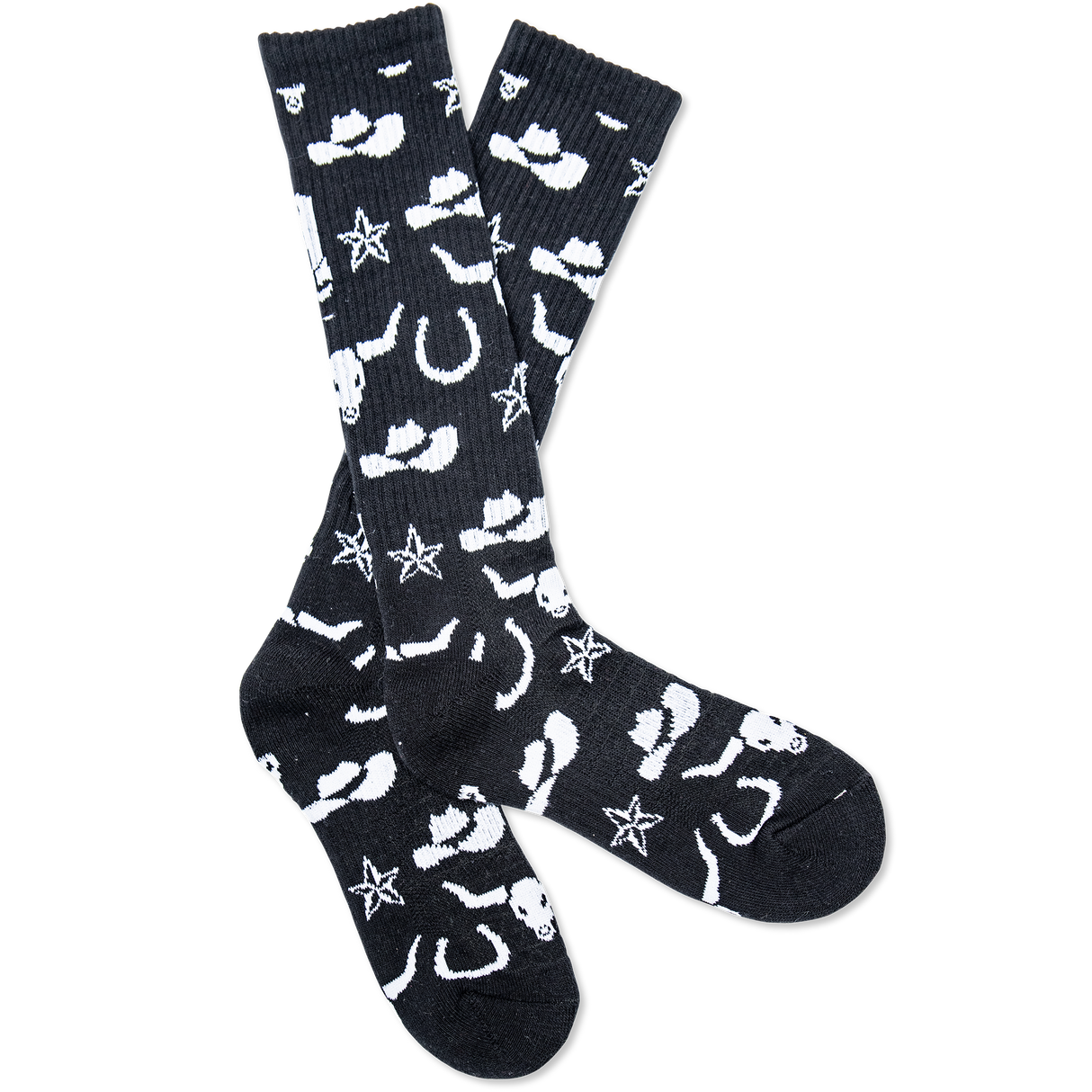 Lucky Chuck Get Western Black Western Performance Socks