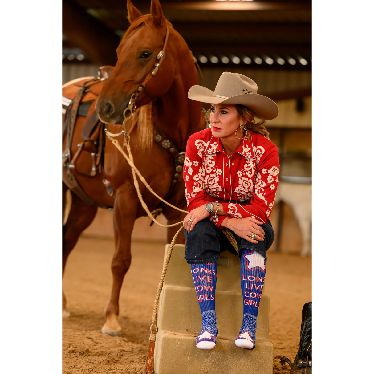Lucky Chuck Long Live Cowgirls Western Performance Socks