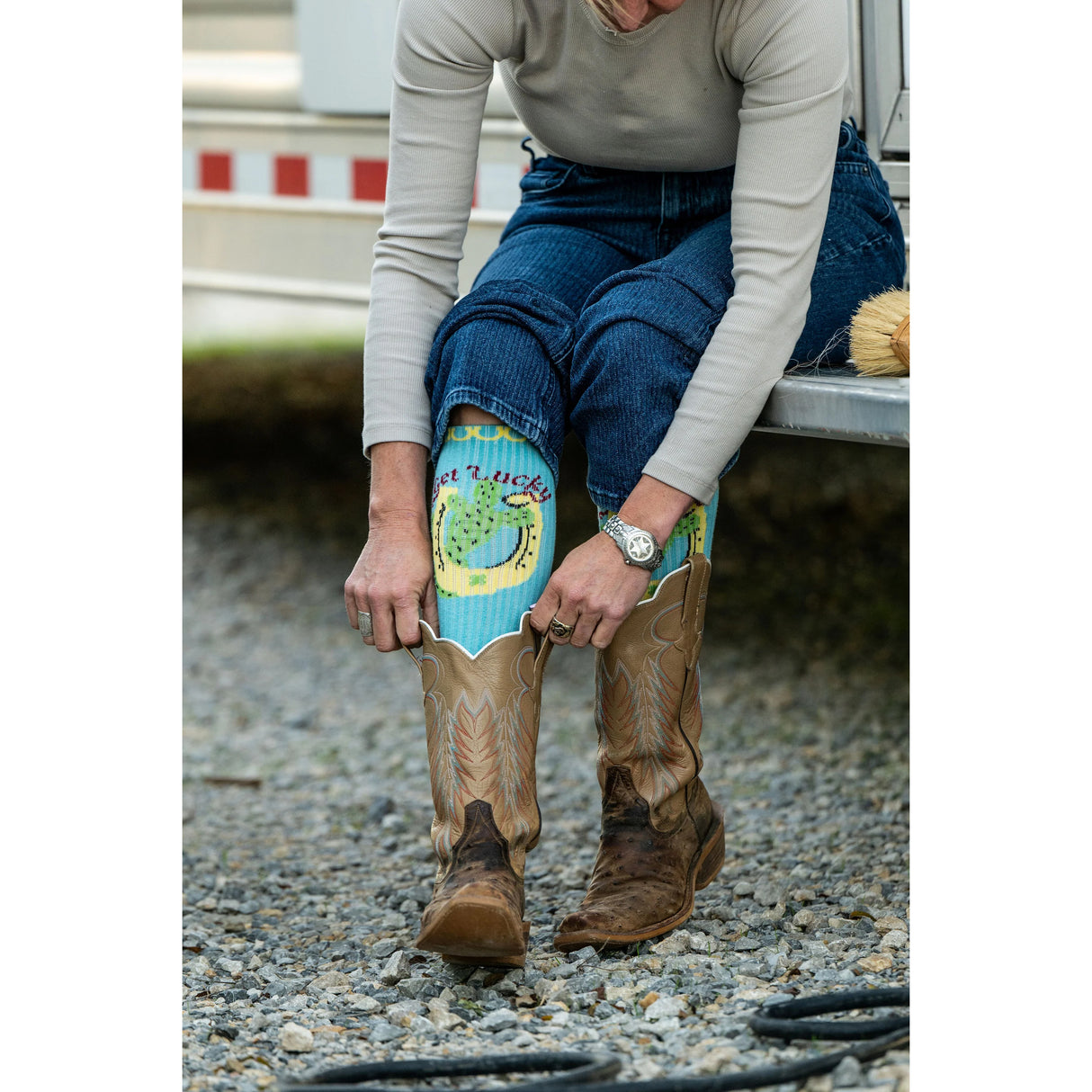 Lucky Chuck Get Lucky Aqua Performance Socks