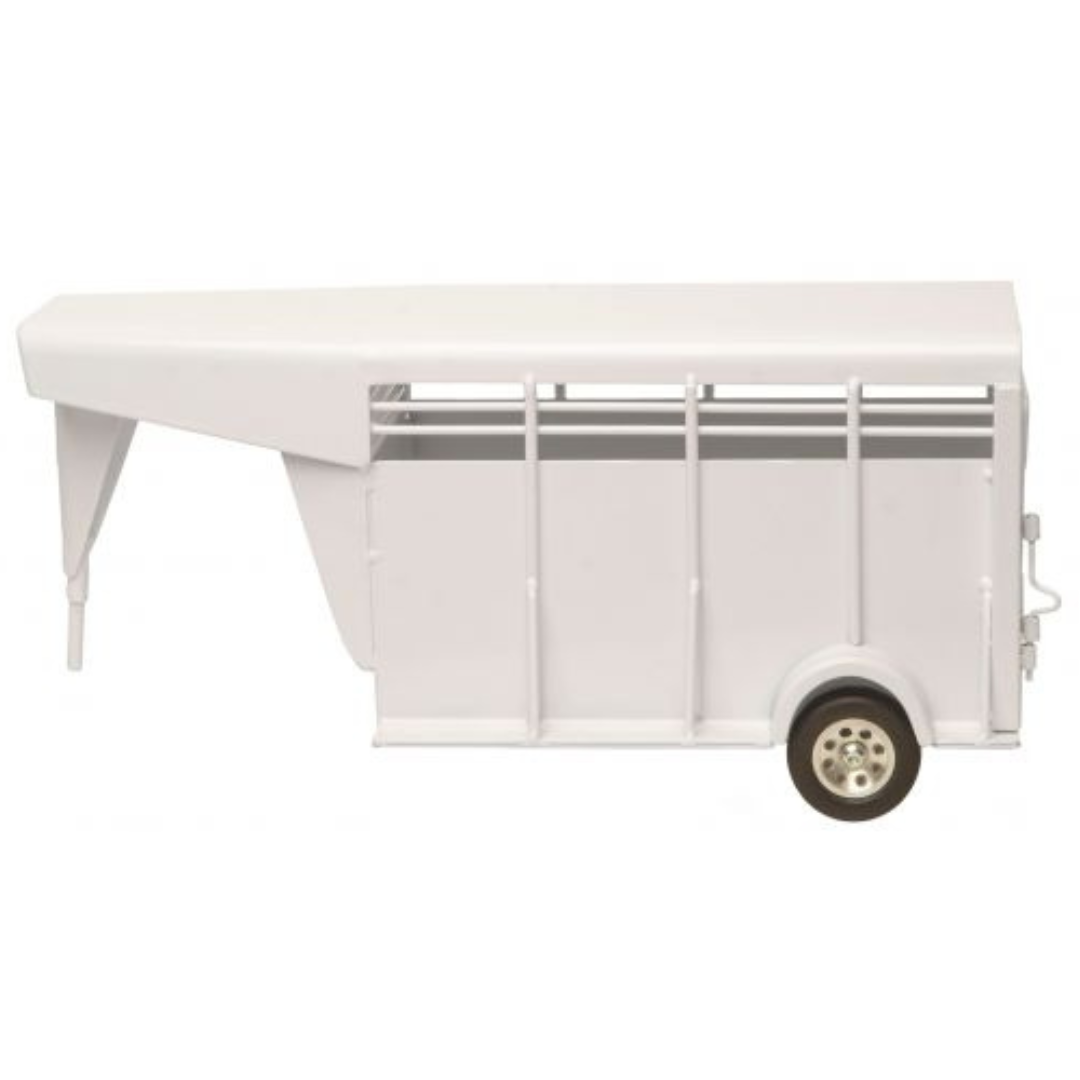 Little Buster Toys White Gooseneck Stock Trailer