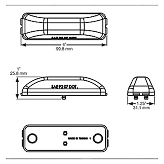 Optronics Red LED Fleet Thin Line MRK/CLR Light