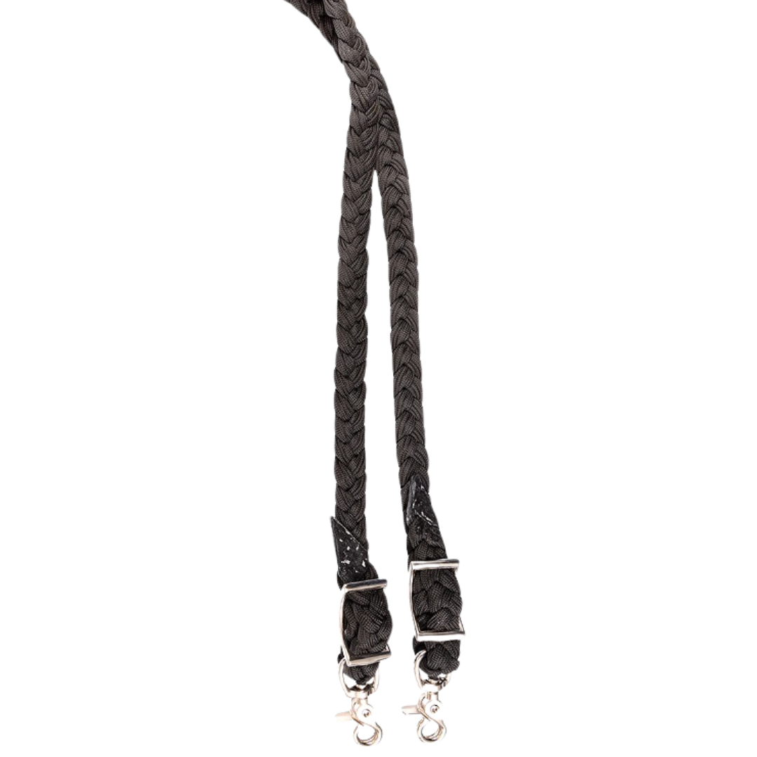 Martin Saddlery 1" Barrel Reins Braided Black Nylon with Knots