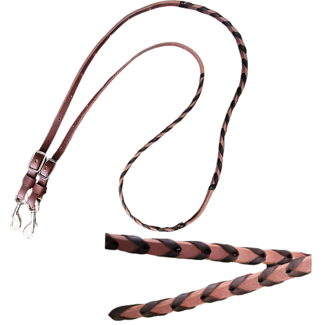 Martin Saddlery Barrel Reins 5/8" with Chocolate Lace