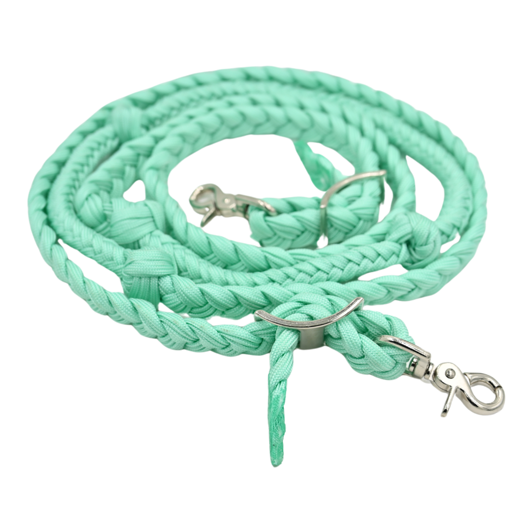 Martin Saddlery 1" Barrel Reins Braided Nylon with Knots- Mint