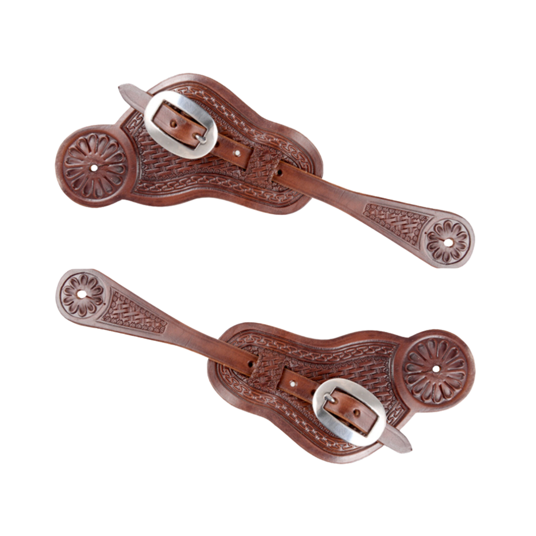Martin Saddlery Chocolate Buckaroo Spur Straps with San Carlos Border