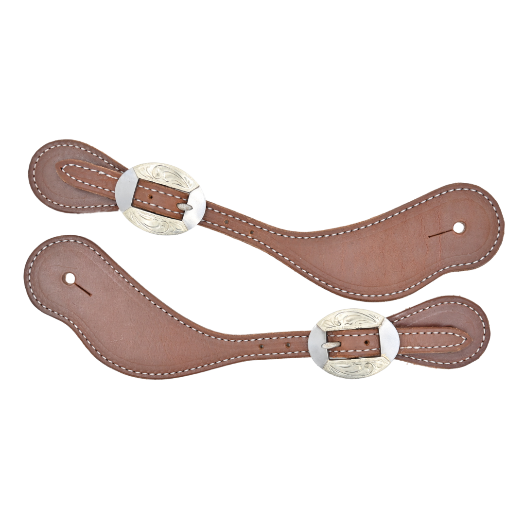 Martin Saddlery Natural Harness Leather Cowboy Spur Straps with Canyon Buckles
