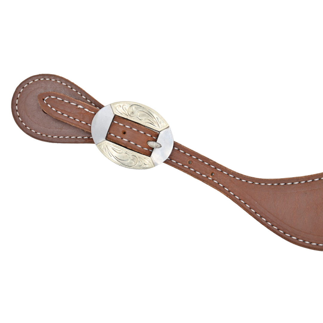 Martin Saddlery Natural Harness Leather Cowboy Spur Straps with Canyon Buckles