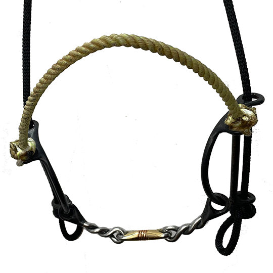 Dutton Bits Twisted Dog Bone Draw Gag Bit with Noseband