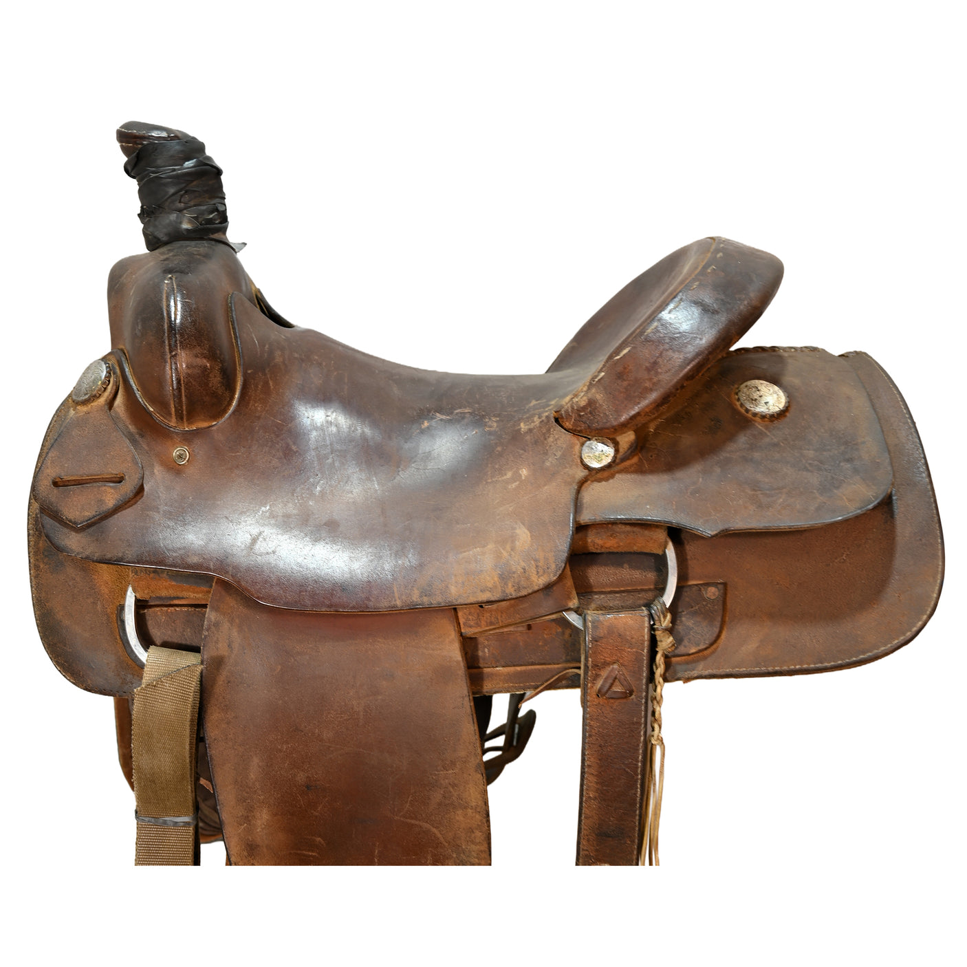 Used 15.5" No Maker Team Roping Saddle