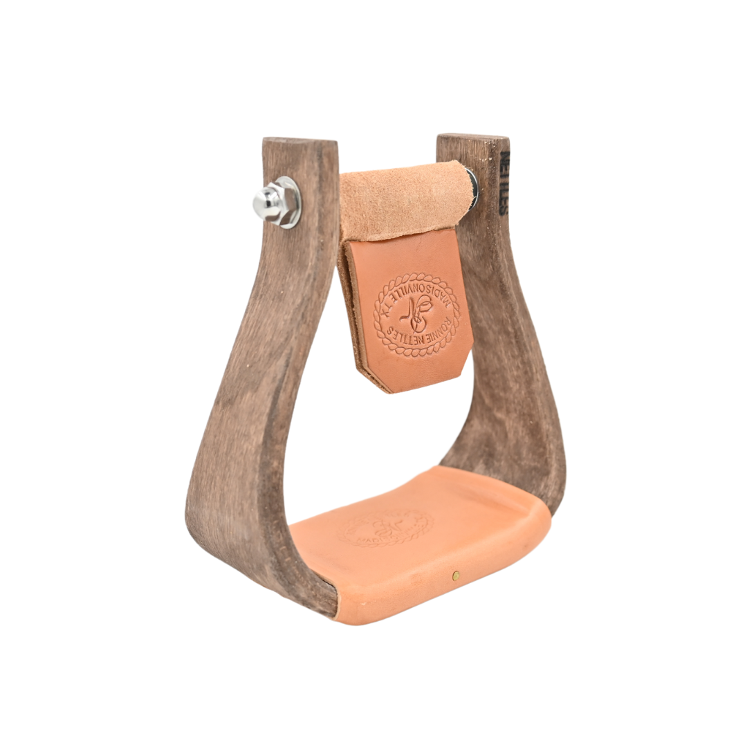 Nettles 3" "The Chisholm" Oversize All Purpose Mahogany Wooden Stirrups