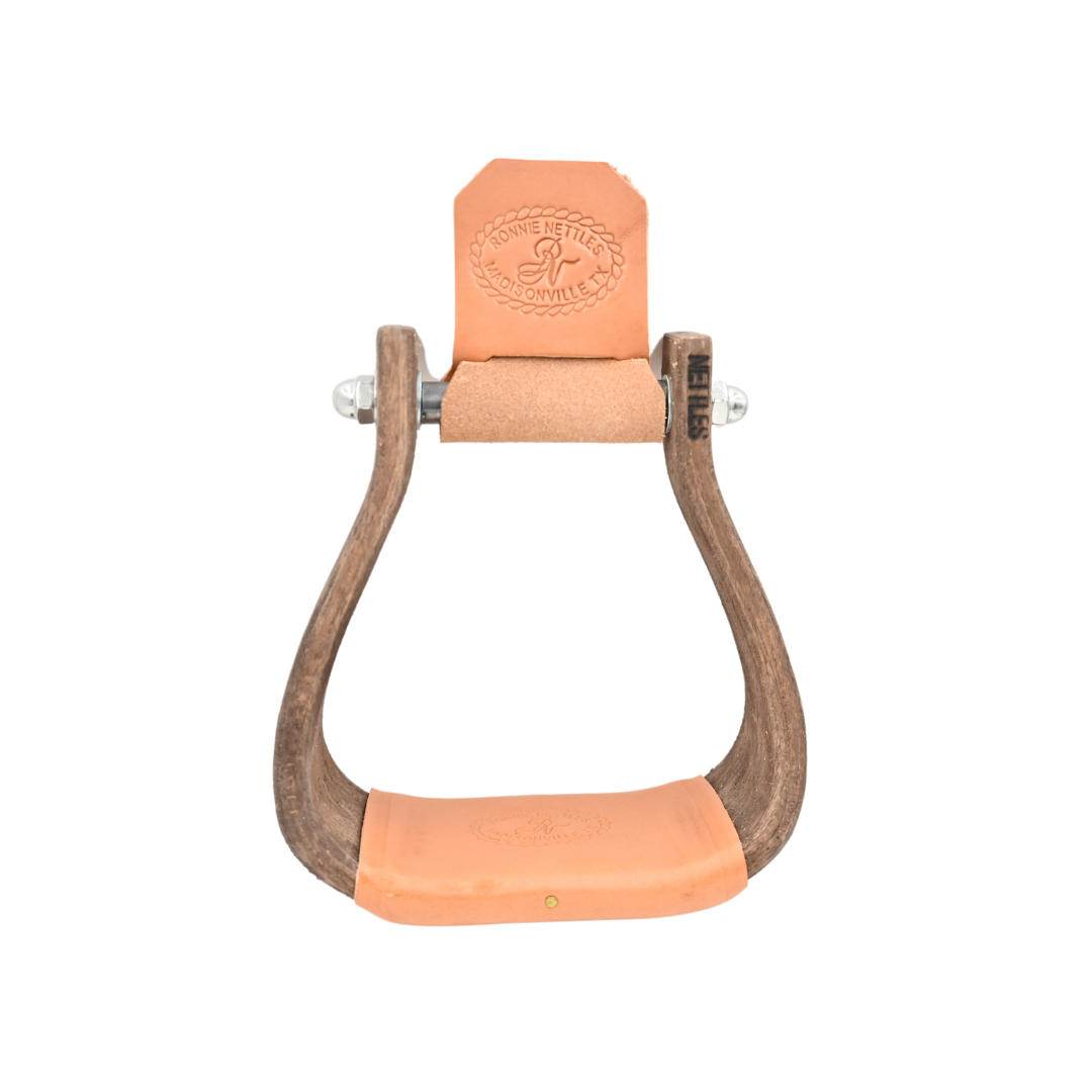 Nettles 3" "The Chisholm" Oversize All Purpose Mahogany Wooden Stirrups