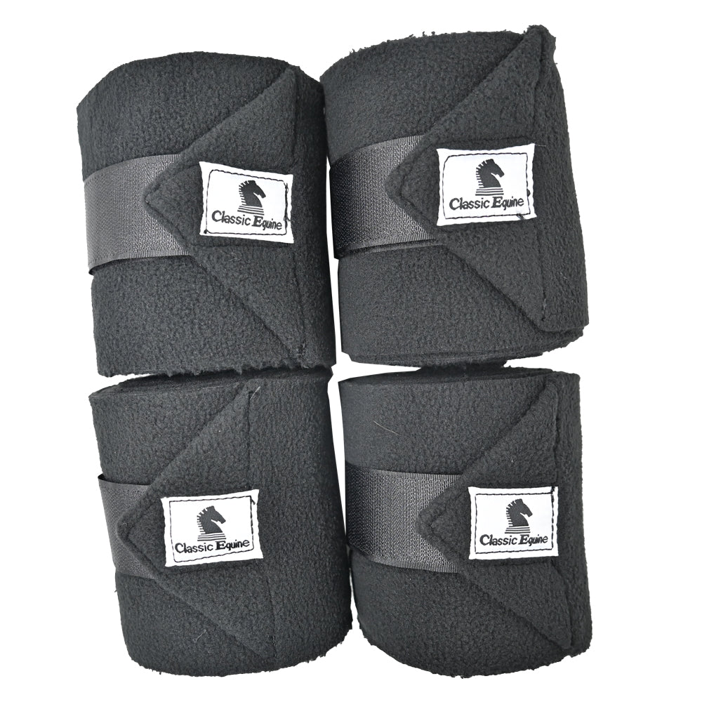 Classic Equine Black Polo Wraps- Set of 4