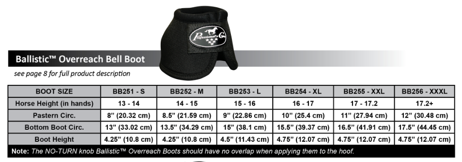 Professional's Choice Ballistic Overreach Pony Bell Boots- Black