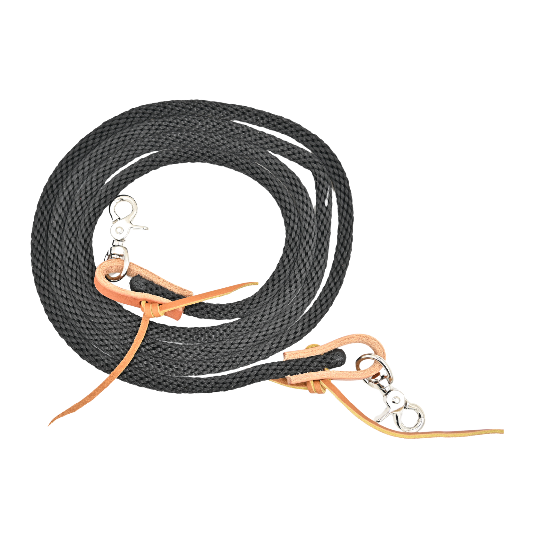 Professional's Choice Poly Rope Barrel Reins- Black