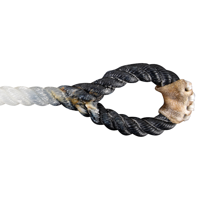 White Rattler Racer Calf Piggin String- Black Eye 1/4"