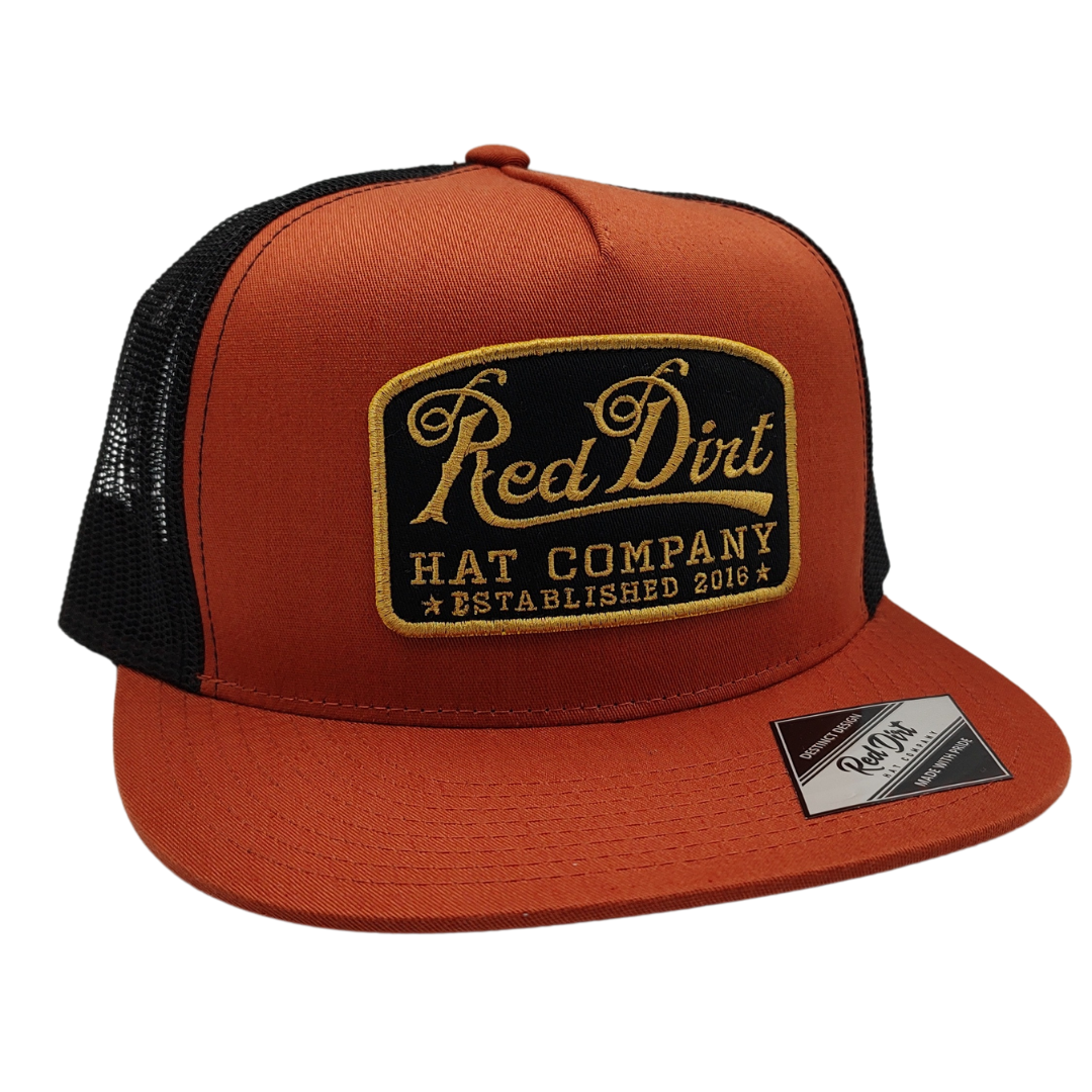 Red Dirt Hat Co. Burnt Orange and Black Mesh Guitar Cap