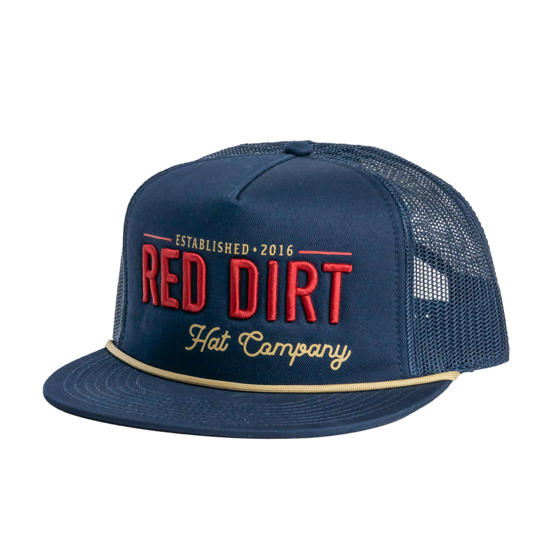 Red Dirt Hat Co. Papa Navy Mesh Flatbill Cap
