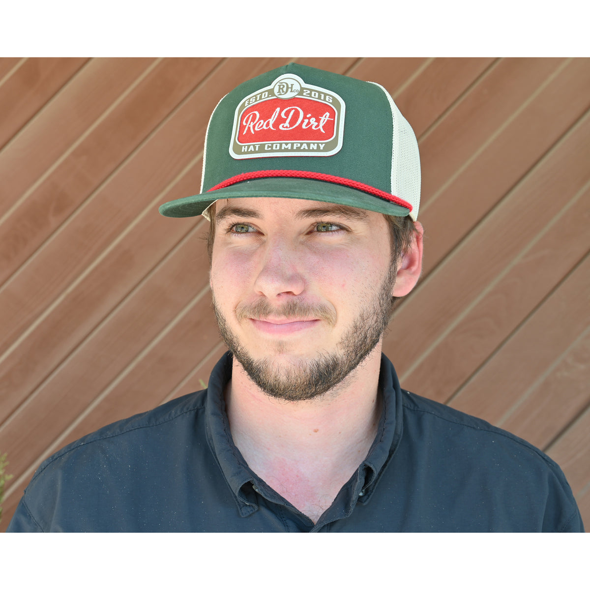 Red Dirt Hat Co. Gitty Up Dark Green and Off White Snapback Cap