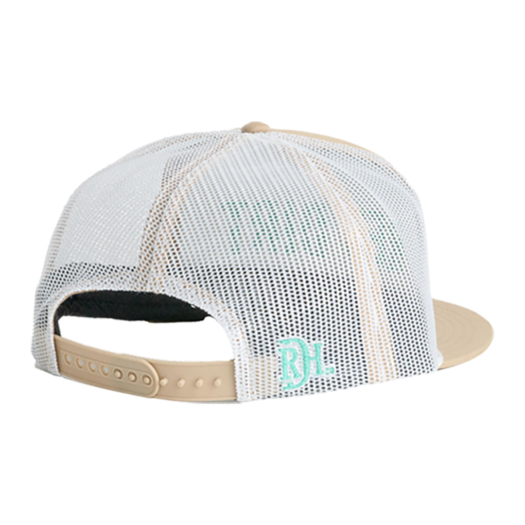 Red Dirt Hat Co. Papa Khaki and White Mesh Flatbill Cap