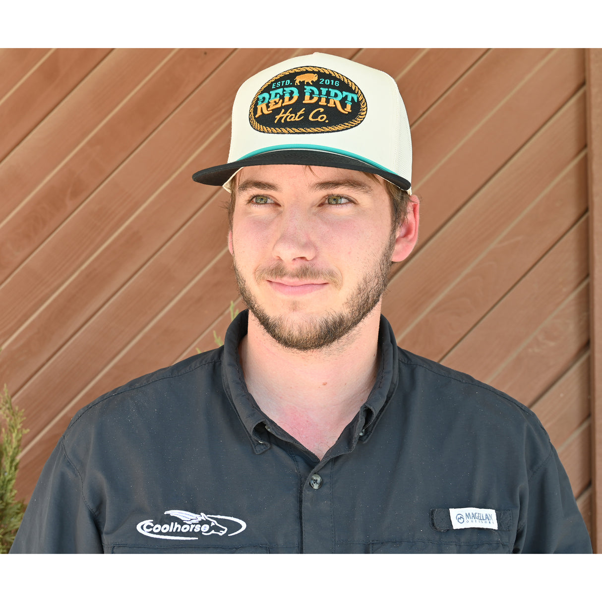 Red Dirt Hat Co. Buffalo Buckle Stone and Black Snapback Cap