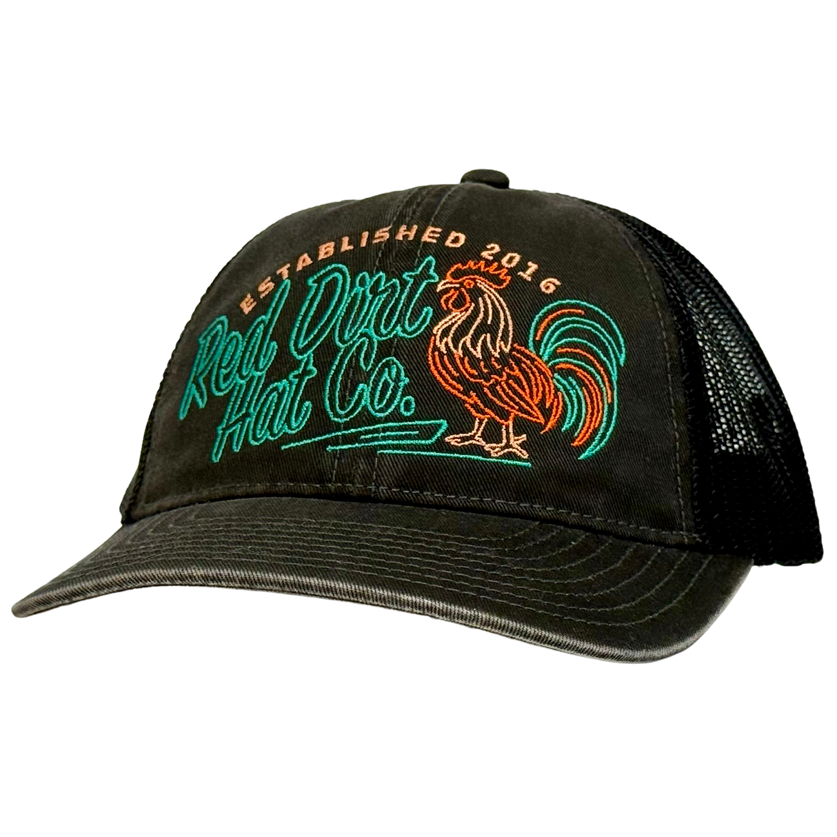 Red Dirt Hat Co. Chicken Scratch Black Mesh Snapback Cap