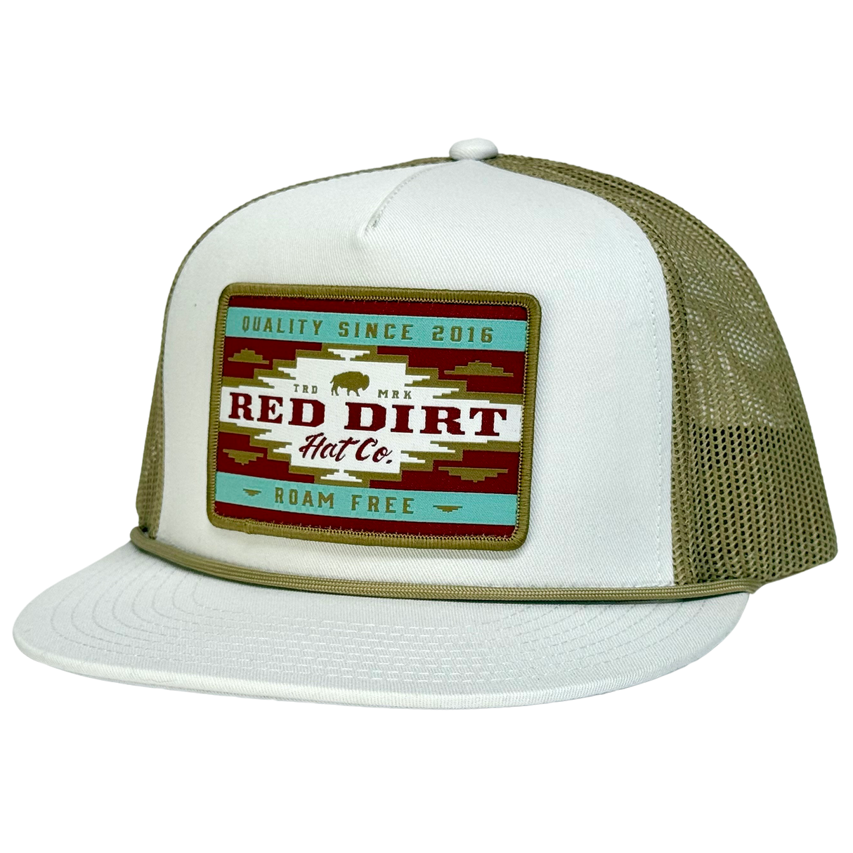 Red Dirt Hat Co. Desert Grit White and Tan Mesh Snapback Cap