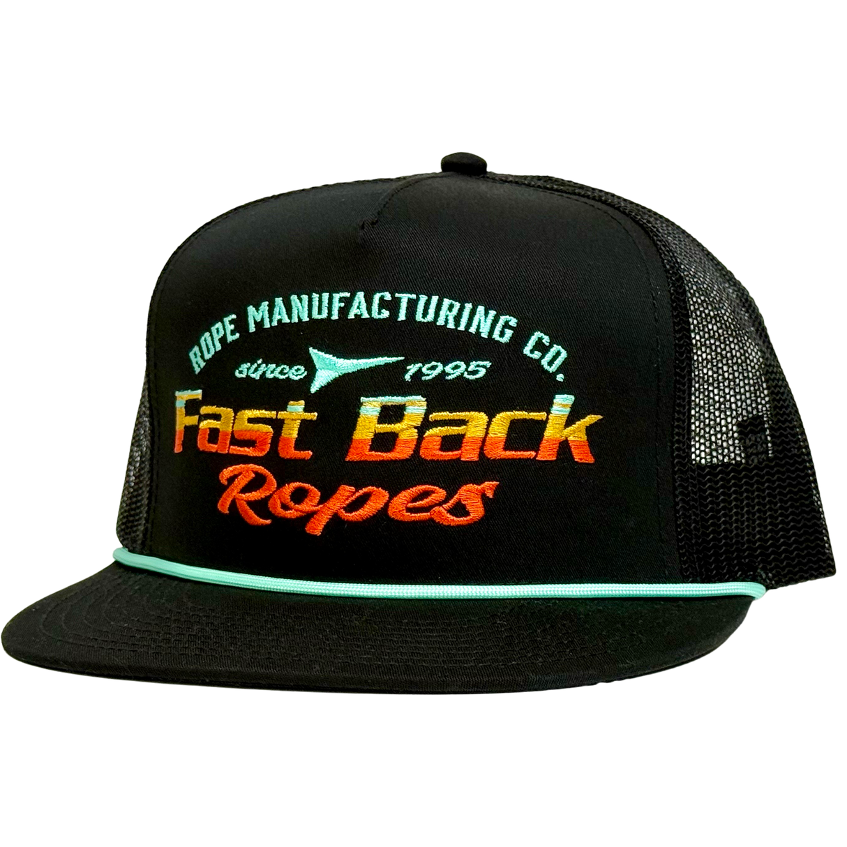 Fast Back Ropes by Red Dirt Hat Co. Horizon Black Mesh Snapback Cap