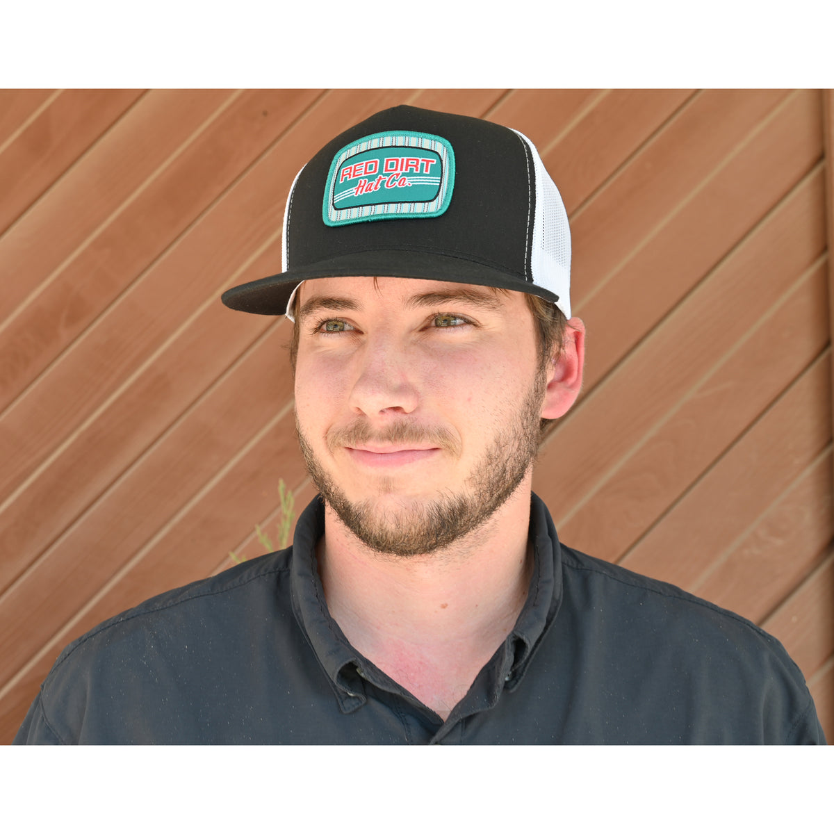 Red Dirt Hat Co. Peppermint Patty Black and White Mesh Snapback Cap