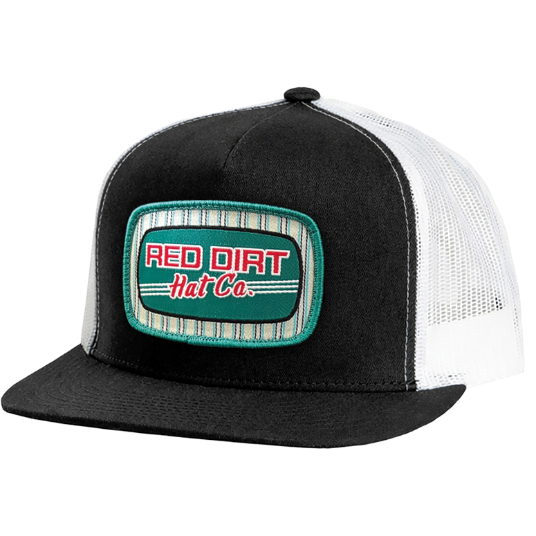 Red Dirt Hat Co. Peppermint Patty Black and White Mesh Snapback Cap