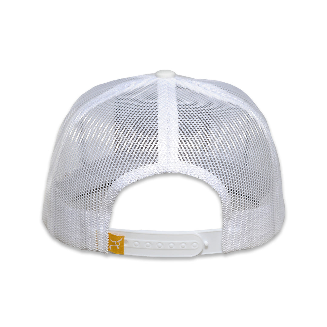 RopeSmart White Trucker Cap with Gambler Patch