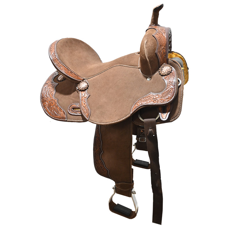 New! 16" Laramie Brown Barrel Racing Saddle By Tough One Saddlery