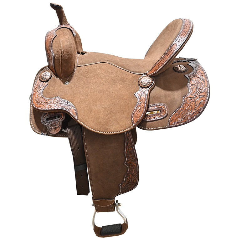 New! 15" Laramie Brown Barrel Racing Saddle By Tough One Saddlery