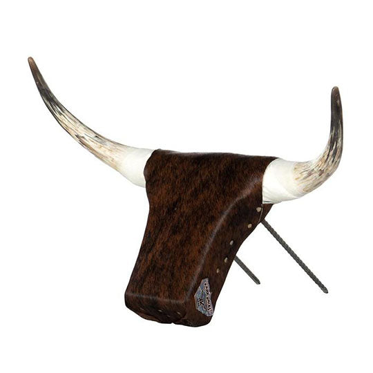 Rank Racks Cowhide Covered Roping Dummy with Authentic Horns