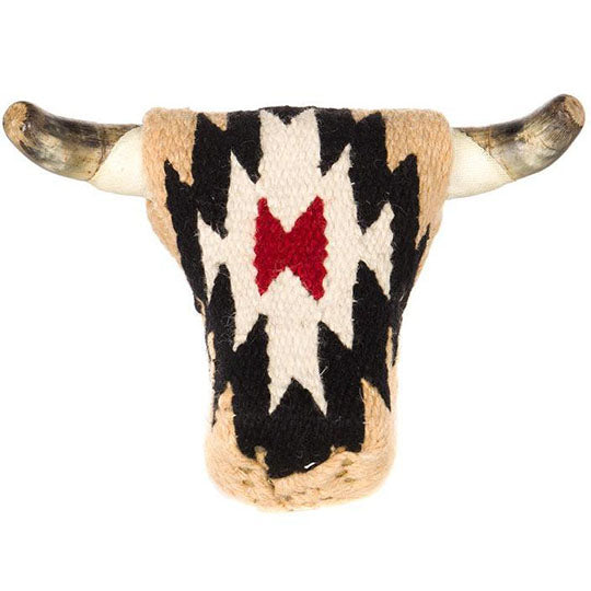 Rank Racks Mini New Zealand Wool Covered Roping Dummy with Authentic Horns