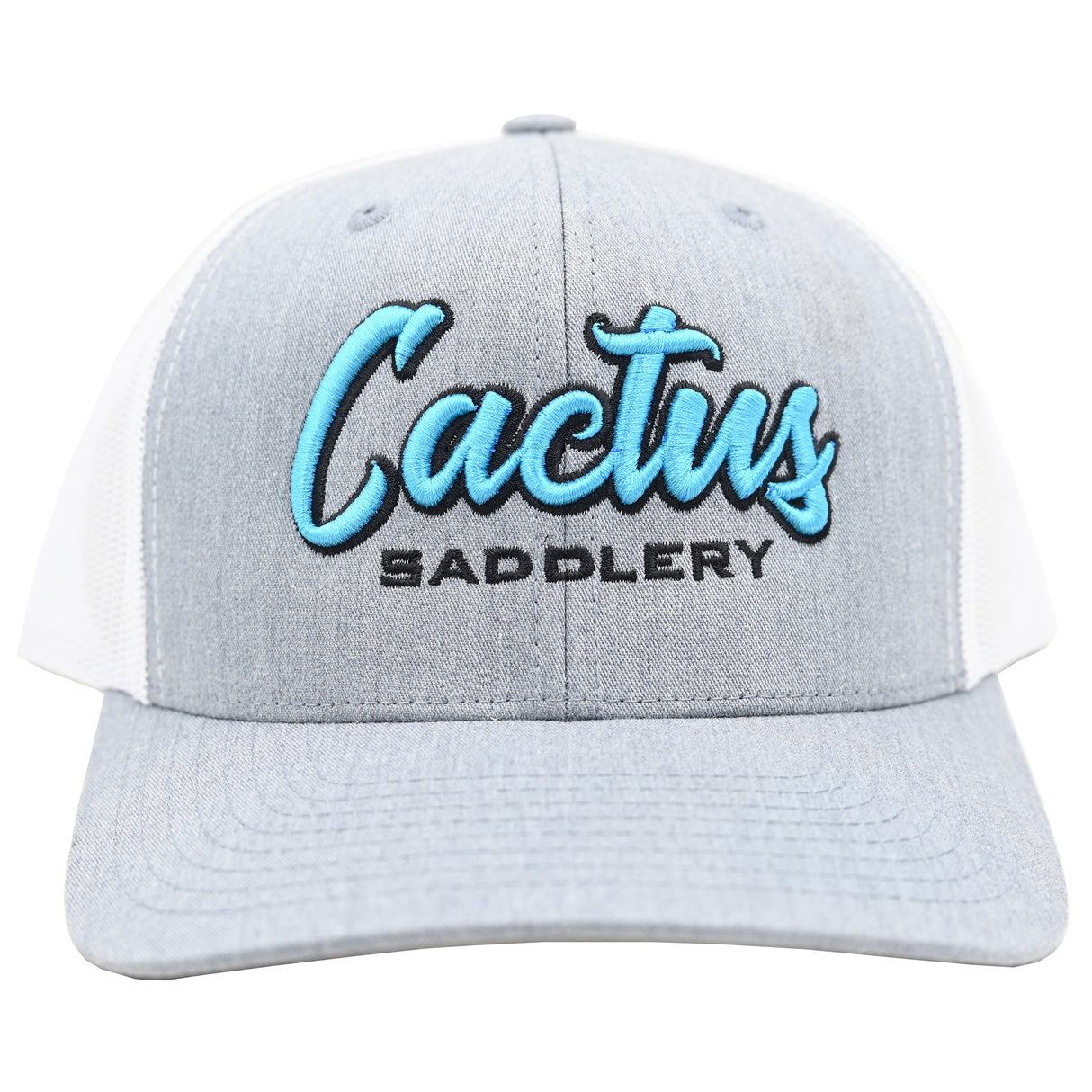 Cactus Saddlery by Red Dirt Hat Co. Heather Grey and White Mesh Snapback Cap